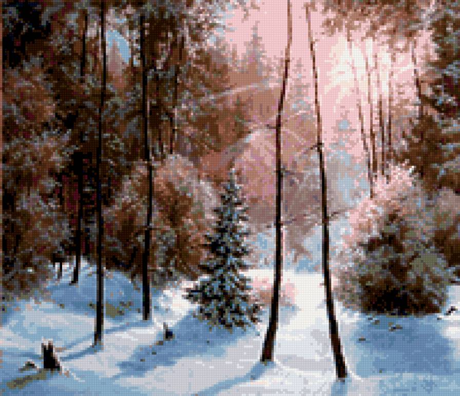 зимний свет - зима, пейзаж, лес - предпросмотр