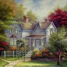 Схема вышивки «тропинка к дому»