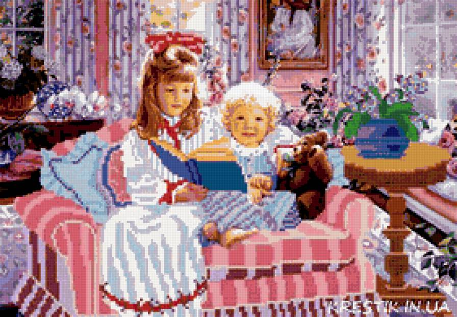 с книгой - девочка, дети, игрушка, детская, кукла, мишка, книга, ребенок, младенец - предпросмотр