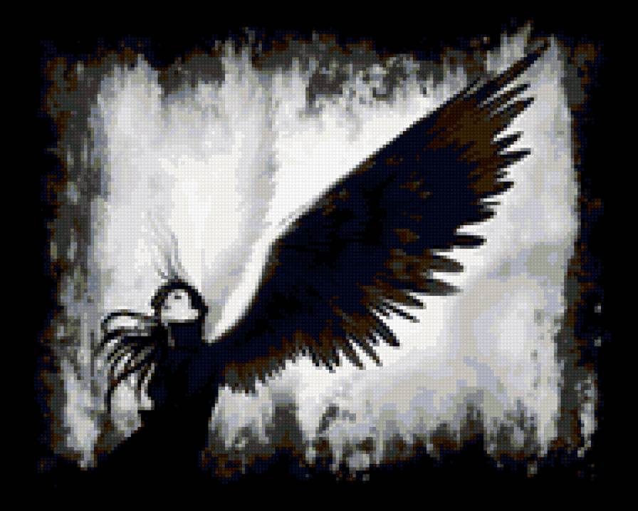 Вышивка на сумку. - принт, дарк, девушка - предпросмотр