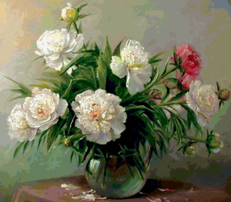 Пионы - букет, цветы - предпросмотр