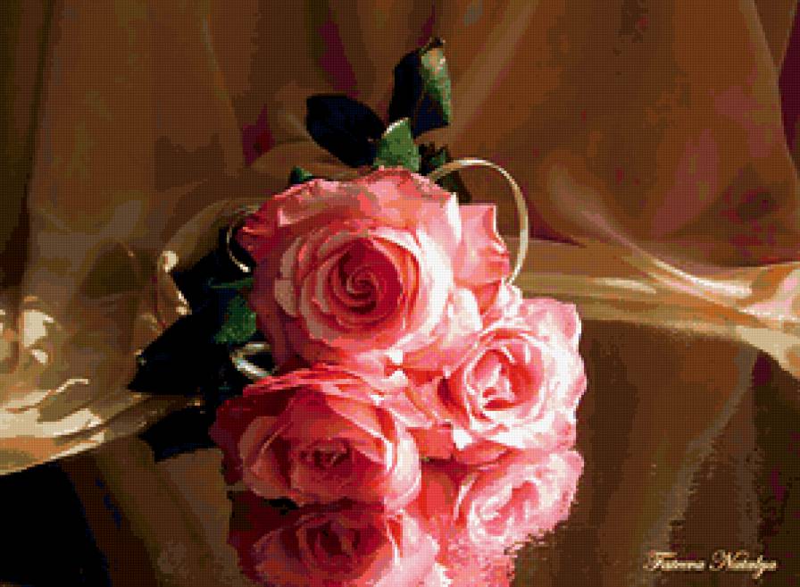 розы - отражение, розы, цветы, букет, натюрморт - предпросмотр