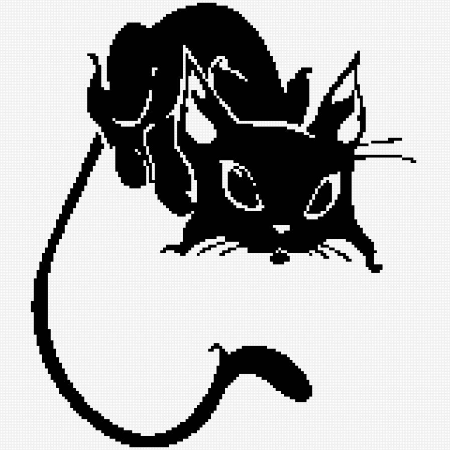 киса - кот, животные, монохром - предпросмотр