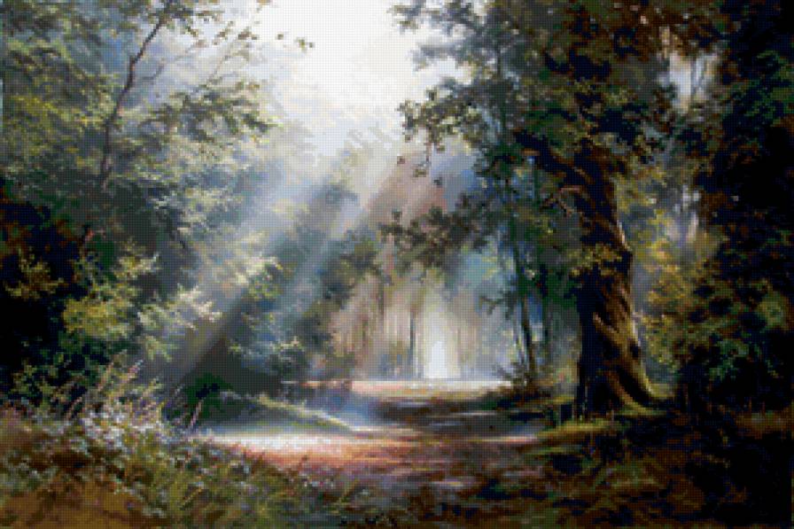 Утро в лесу - современные художники, ковальчук с. - предпросмотр