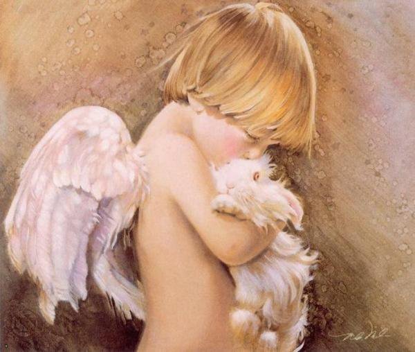 ангел - ребенок, заяц, сказка, ангел, дети, зайчик, детям - оригинал