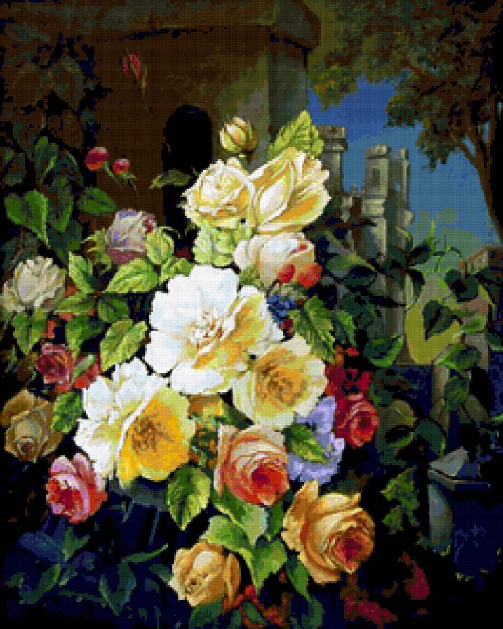 №373710 - картины, красота женщины, живопис, девушка, дети, фэнтези, цветы - предпросмотр