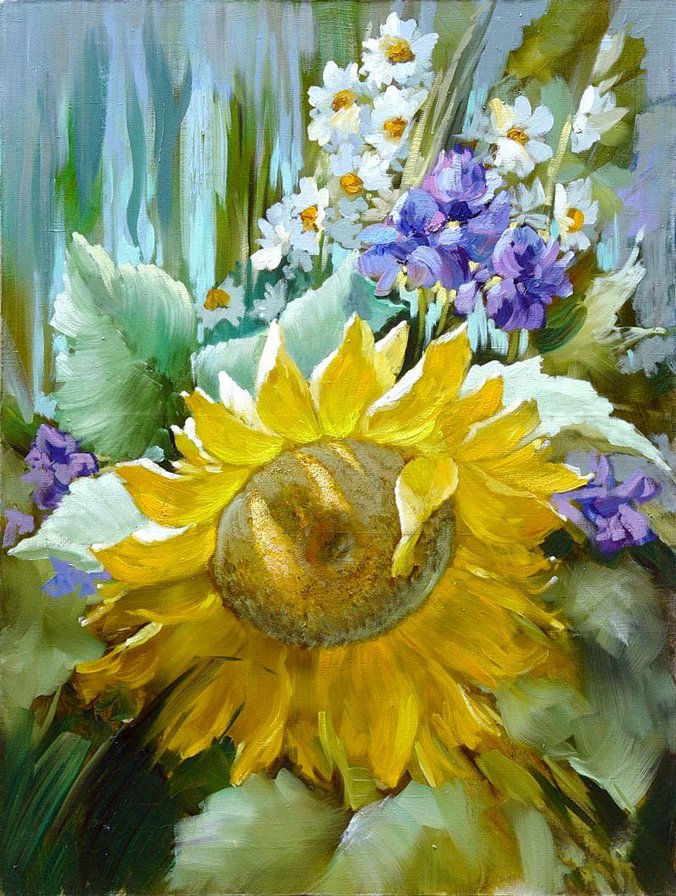 №373749 - красота женщины, дети, девушка, картины, живопис, цветы, фэнтези - оригинал