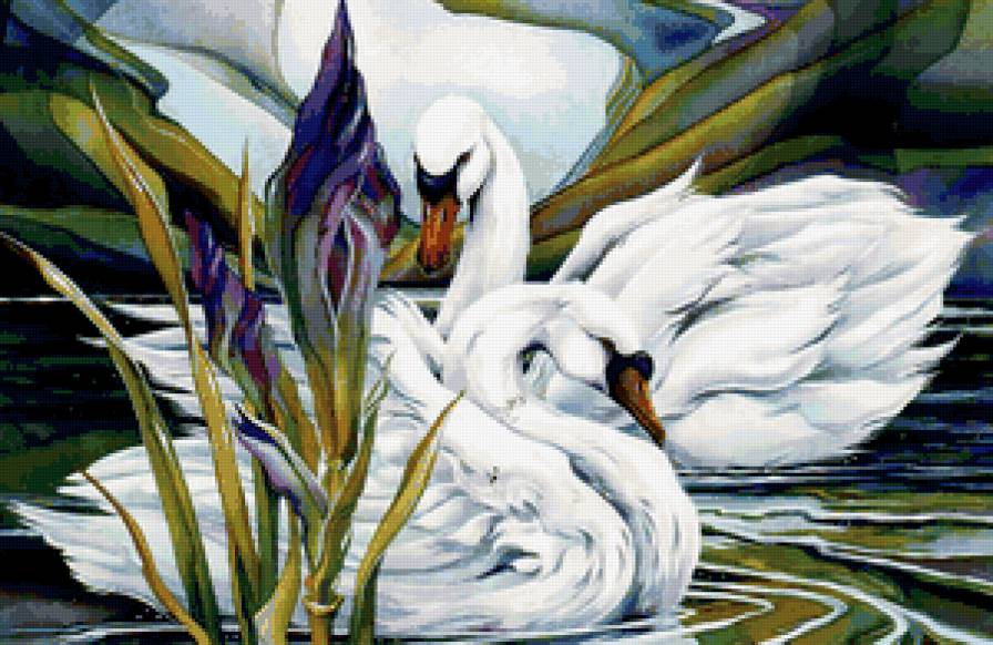 лебеди - лето, птицы, вода - предпросмотр