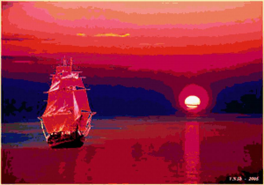 Алые паруса - парусник, море, корабль - предпросмотр