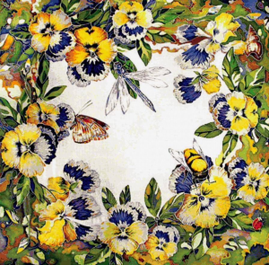 Подушка - подушка, анютки - предпросмотр