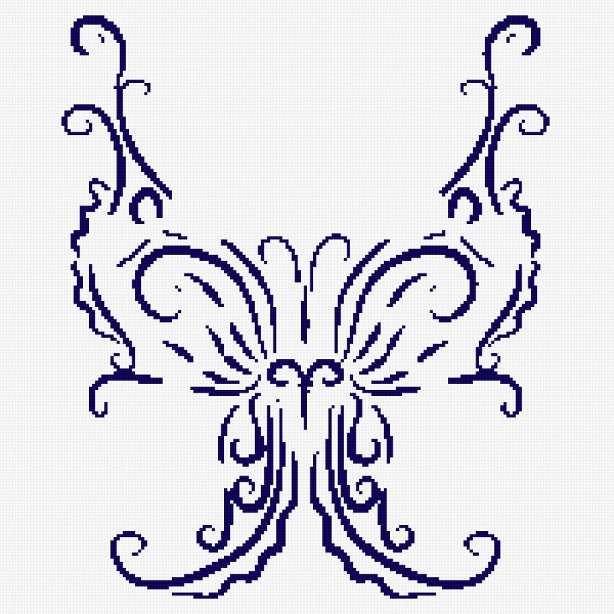 Бабочка монохром - предпросмотр