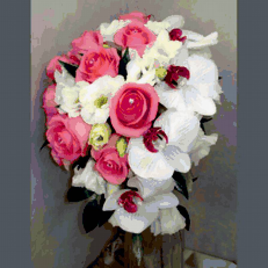 Свадебный букет 14 - букет, цветы, розы, свадьба, орхидеи - предпросмотр