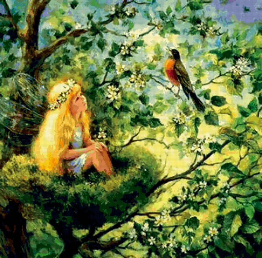 маленькая фея - птица, сказка, фея, детское - предпросмотр