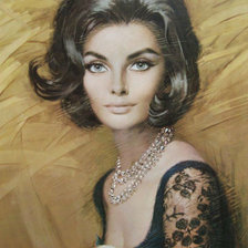 Схема вышивки «Ретро девушка»