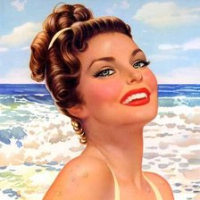 Схема вышивки «Ретро девушка»