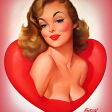 Схема вышивки «Ретро девушка»