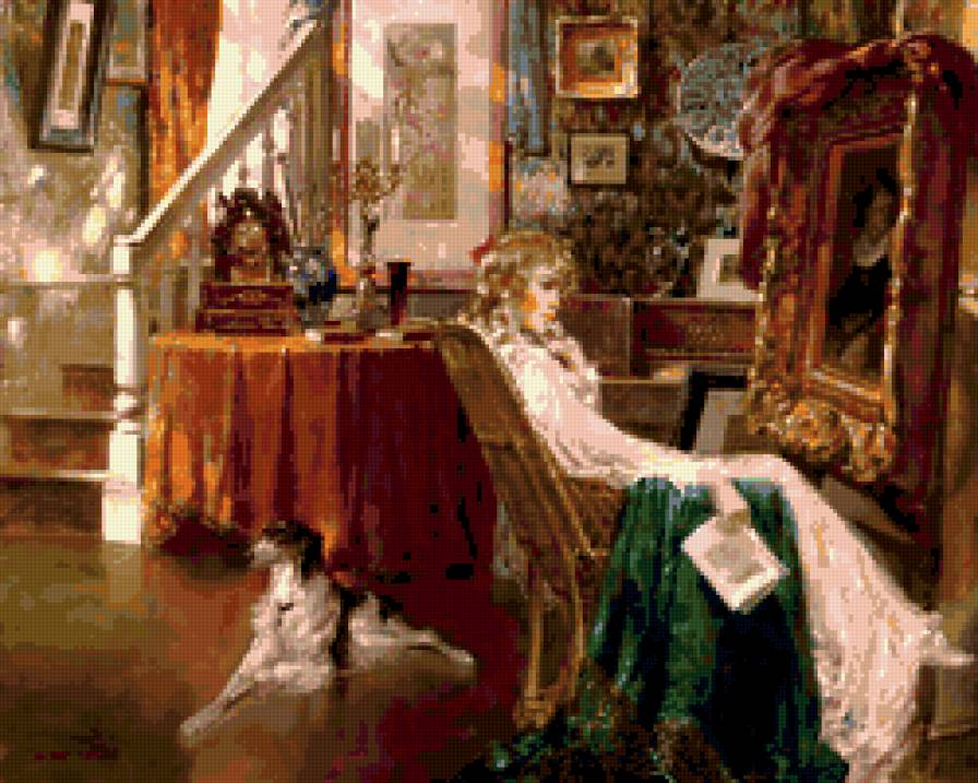 девушка - собака, женщина, борзая, она, образ, книга, цветы, девушка - предпросмотр