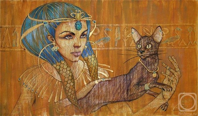 Клеопатра с кошкой - оригинал