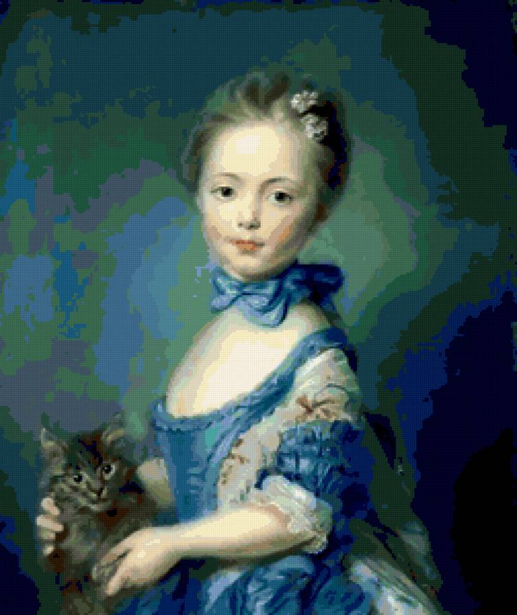 серия "женщины с животными" - женщина.кошка - предпросмотр