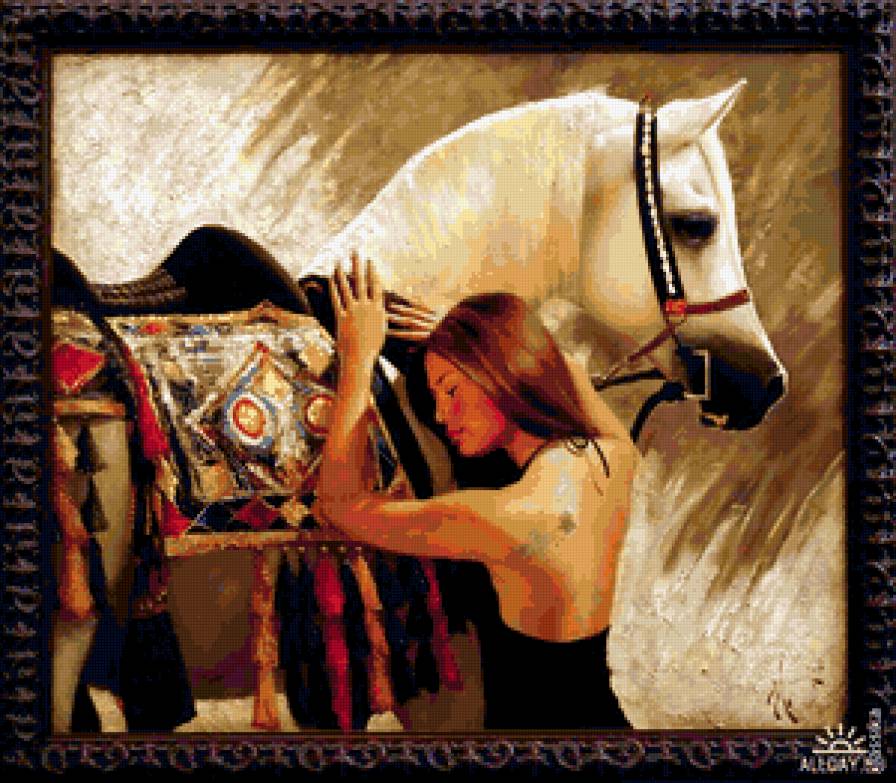 серия "женщины с животными" - женщина.лошадь - предпросмотр