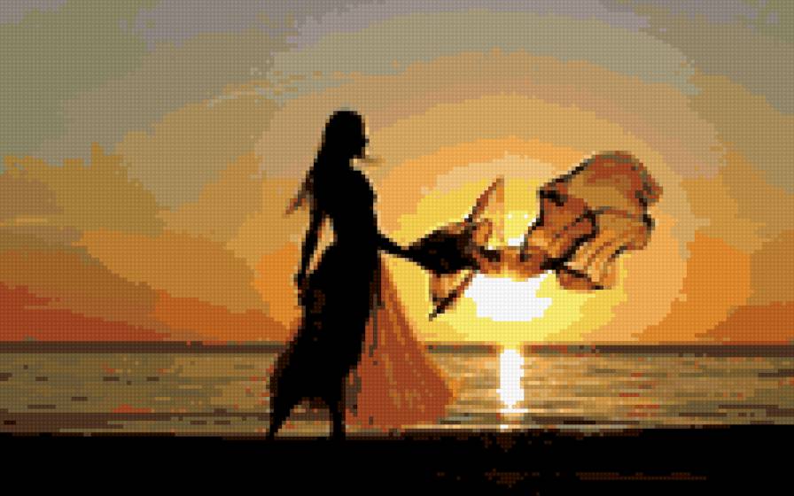 девушка - образ, девушка, она, закат, море, солнце, силуэт, женщина - предпросмотр