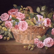 Оригинал схемы вышивки «розы в карзиночке» (№377036)