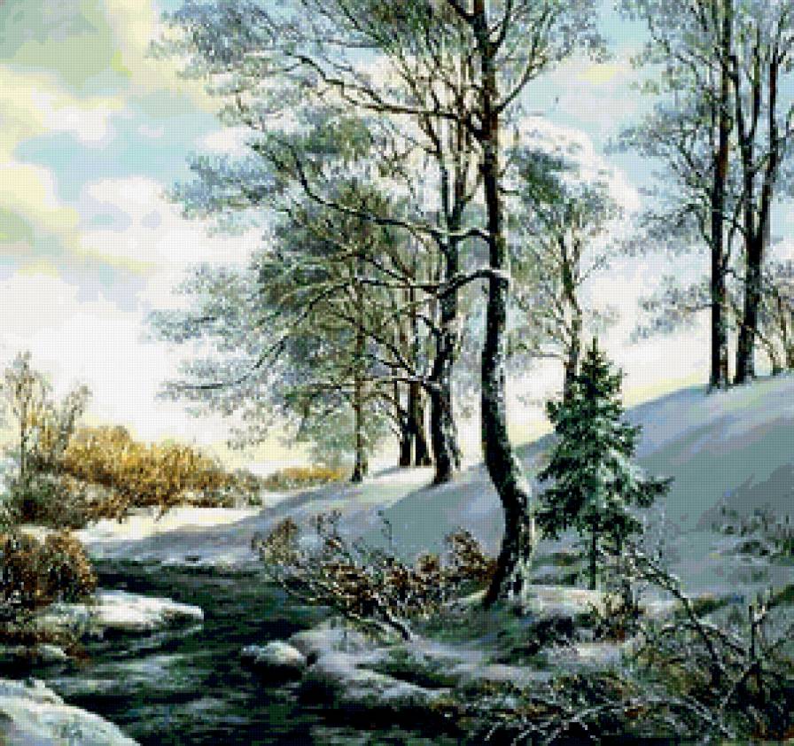 весенний день - ручей, дерево, весна, природа - предпросмотр