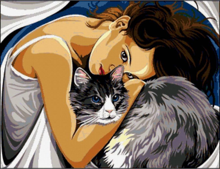 Женщина и кошка - оригинал