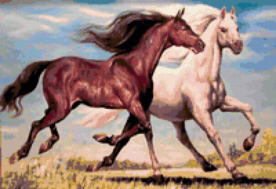 Пара лошадей - предпросмотр