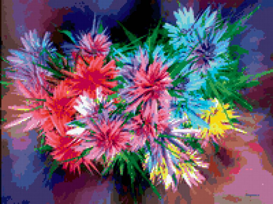 радуга в букете - радуга, букет, цветы - предпросмотр