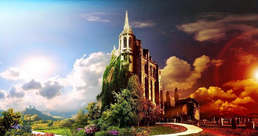 Дорога к замку - природа - оригинал