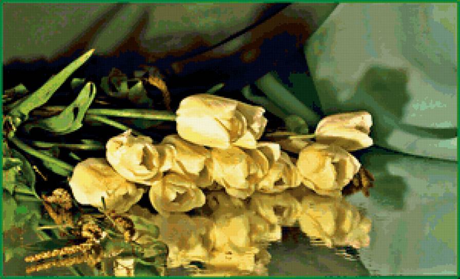 №378505 - букет, отражение, цветы, тюльпаны - предпросмотр