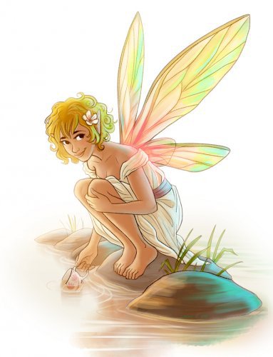 фея - красота, девочка, фея, детям, сказка, ручей, ребенок - оригинал