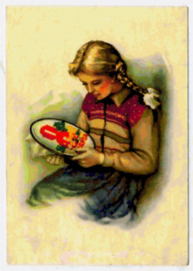 Вышивальница - девушка, девочка, люди, женщина - предпросмотр