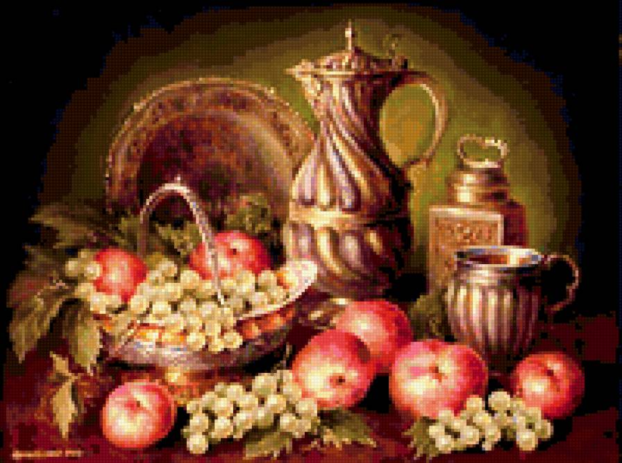 Натюрморт - фрукты, кувшин, натюрморт - предпросмотр