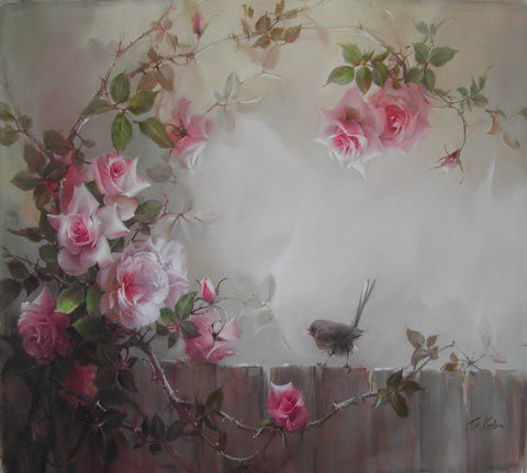 птичка - розы - оригинал