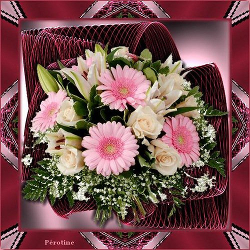 №379105 - подушка, букет, цветы - оригинал