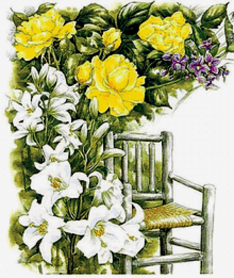 Уютный уголок - цветы, сад, уголок - предпросмотр