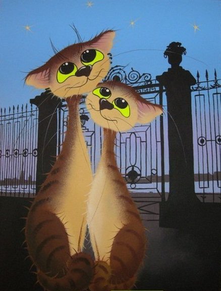 встреча - кот, кошка - оригинал