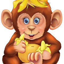 обезьянка с бананом