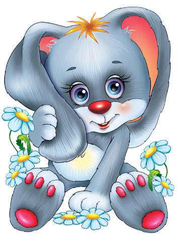 зайка с ромашками - детская - оригинал