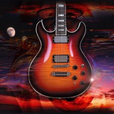 Схема вышивки «Гитара в лучах заката»