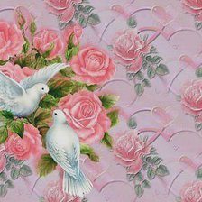 Схема вышивки «пара голубей»