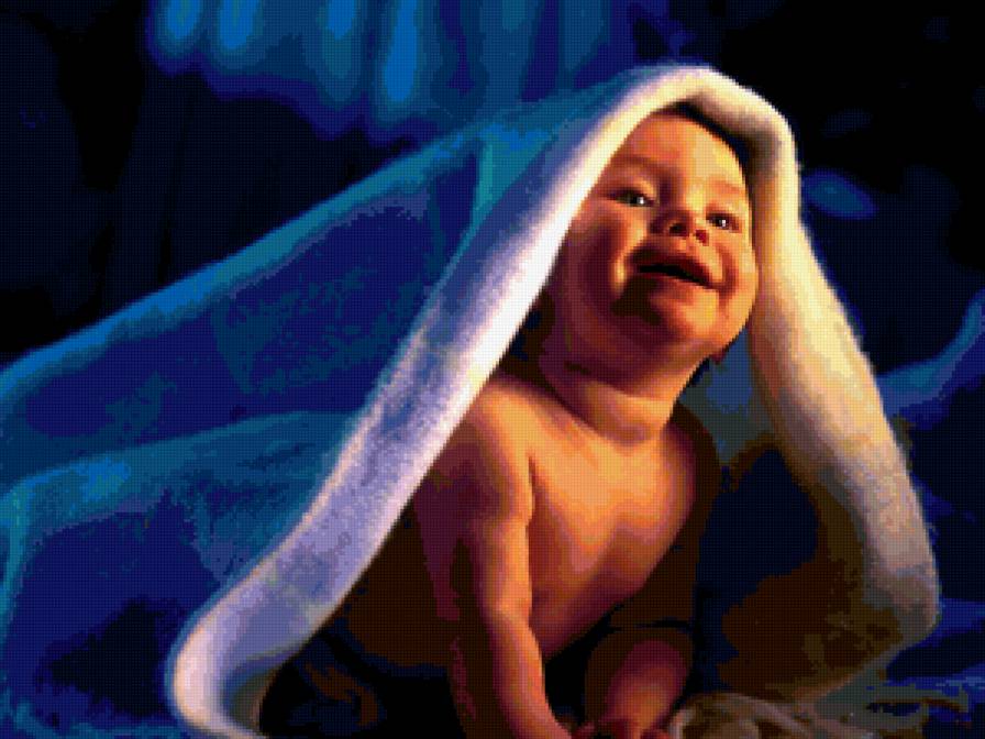 Ку-ку! - одеяло, чадо, ребенок, привет, рождение, младенец, дети, постель - предпросмотр