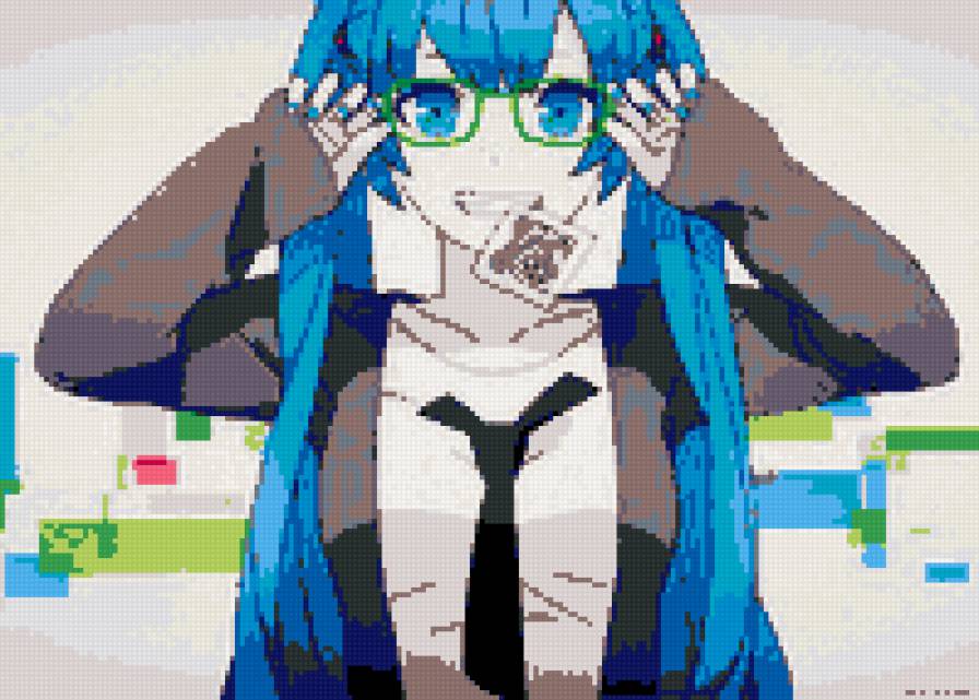 мику в очках - предпросмотр