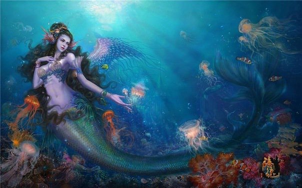 Русалка - фентези, девушка - оригинал