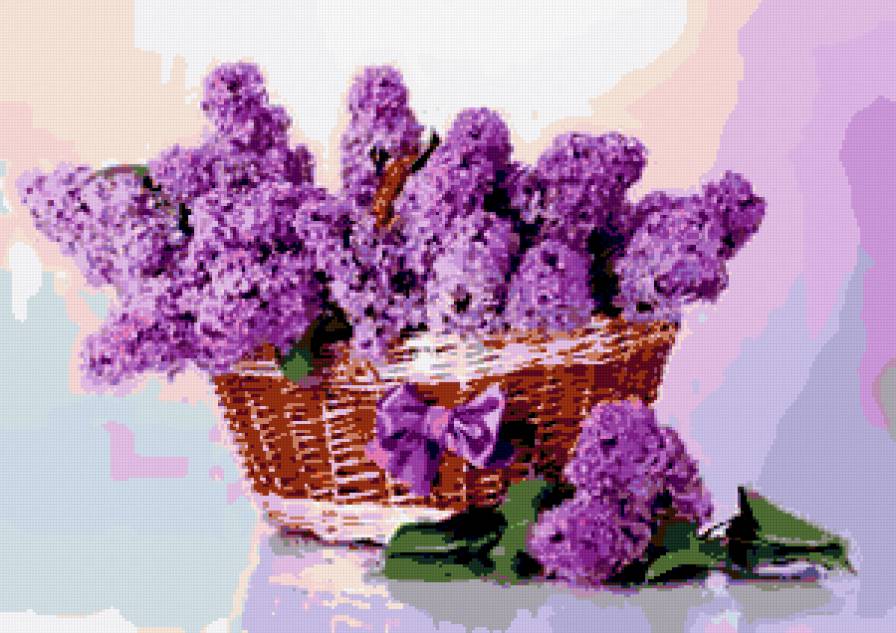 сирень в корзине - цветы - предпросмотр