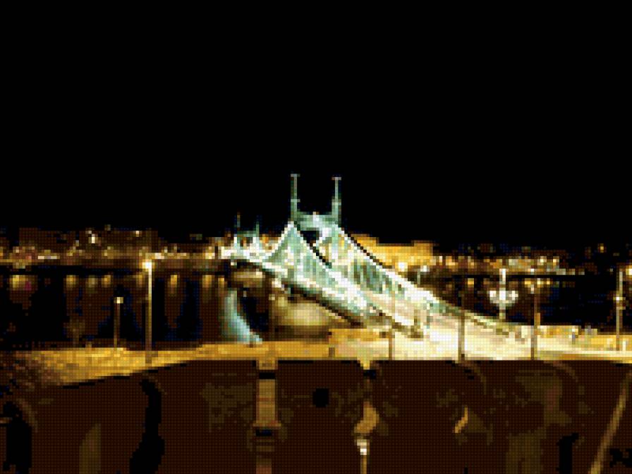 мост Эржебет - будапешт, мост, ночь - предпросмотр