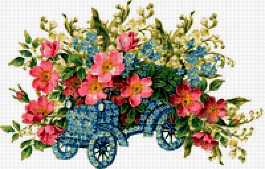 Цветочная машинка - цветы, машинка, композиция - предпросмотр