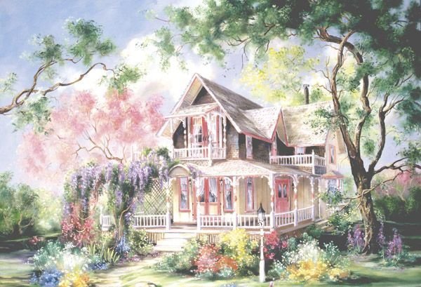Сказочный домик - двор, дом, сад - оригинал